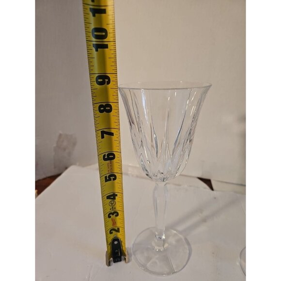 Crystal Wine glass unique cut vertical lines Beautiful Royal Tudor ? Lot Of 2 - Picture 5 of 12